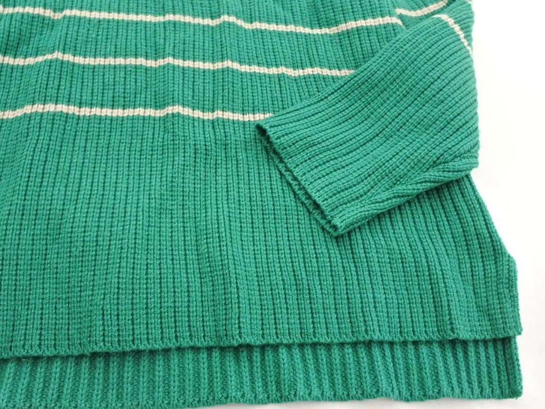Rope Picnic ロペピクニック ハイネック ボーダー ニット セーター size38/緑ｘグレー ◇■ ☆ fkc5 レディース_画像3