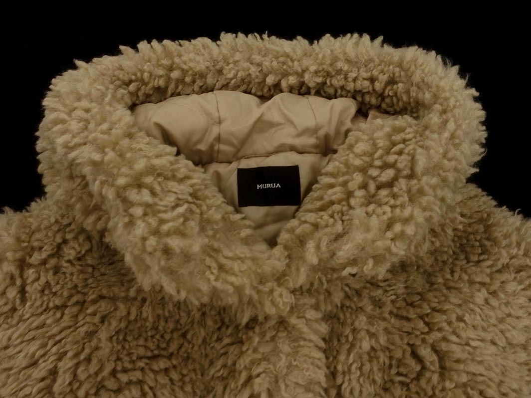 MURUA ムルーア ボア プードル コート sizeF/ベージュ ◆■ ☆ fkc6 レディース_画像3