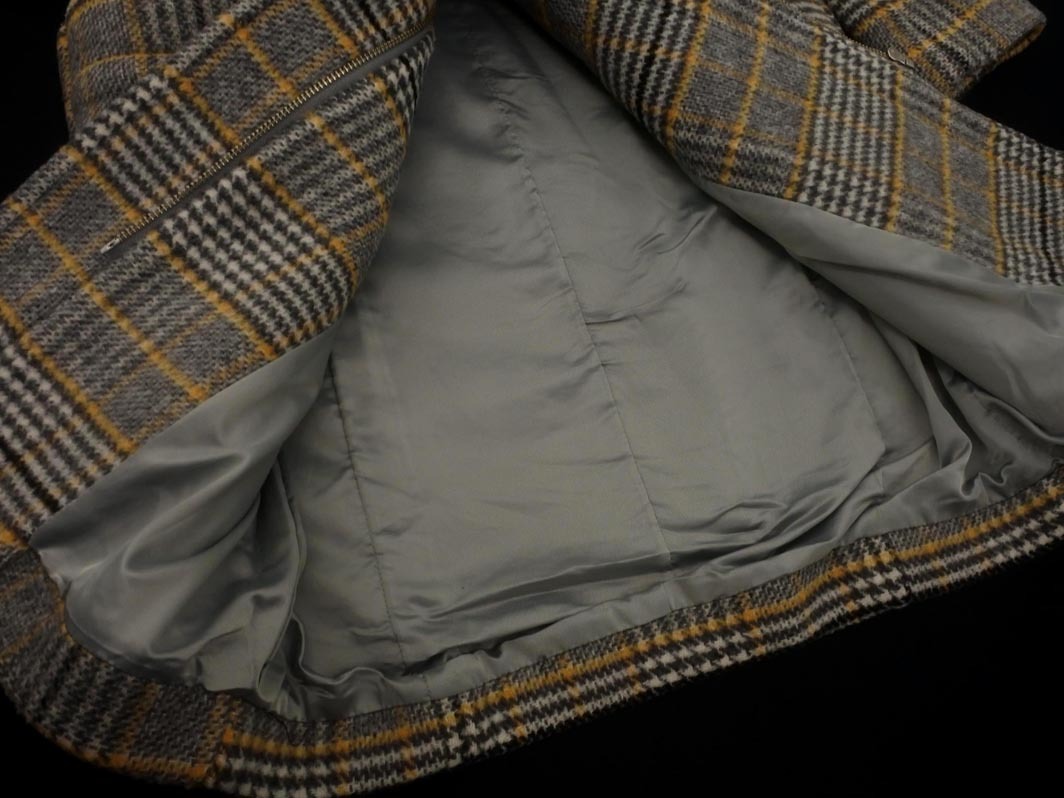 rienda リエンダ ウール混 フェイクファー チェック ダッフル コート sizeS/グレー ◆■ ☆ fkc6 レディース_画像5
