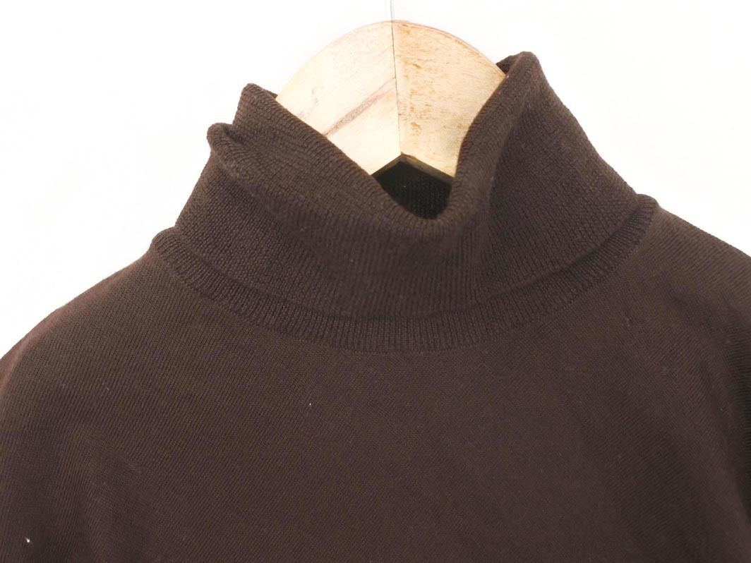 BURBERRY バーバリー ウール100% タートルネック ニット セーター sizeM/茶 ◇■ ☆ fkc6 レディース_画像3