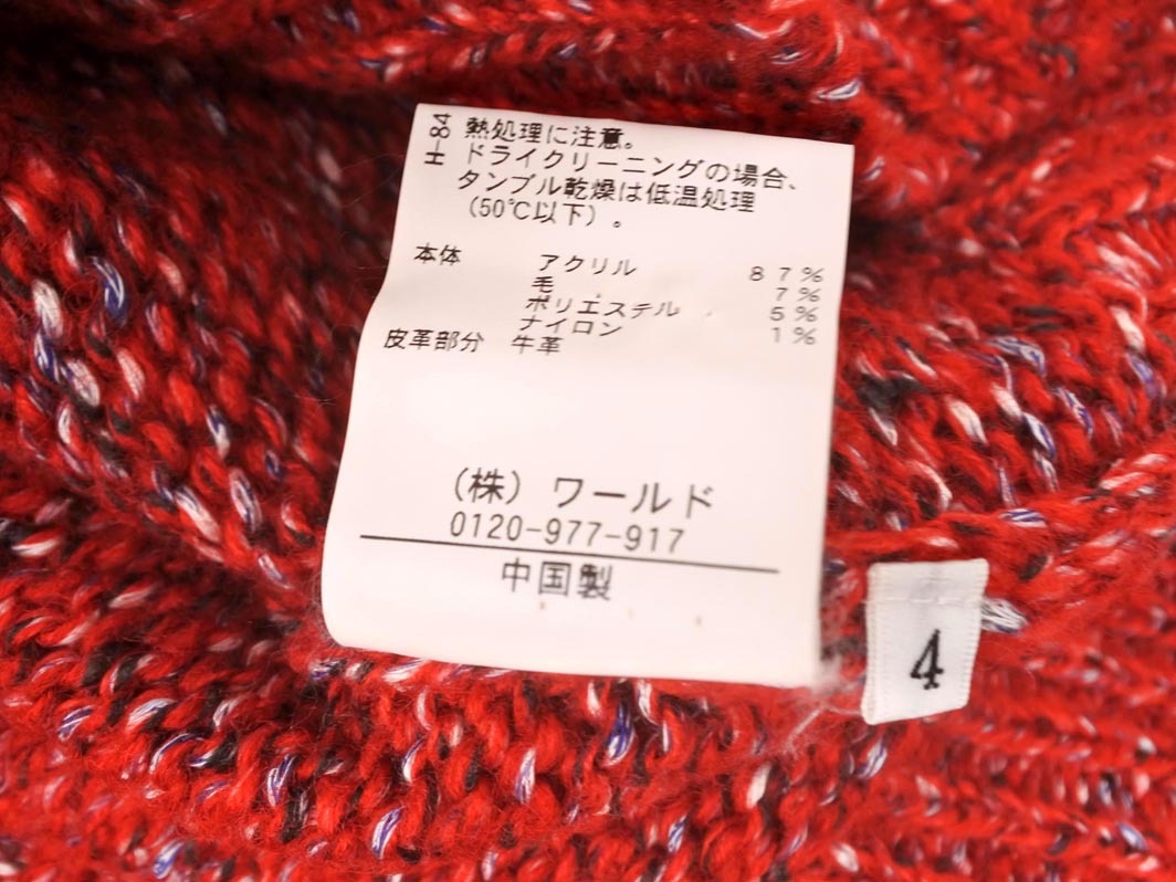 TAKEO KIKUCHI タケオキクチ ボタン付 ニット セーター size4/赤 ◇■ ☆ fkc6 メンズ_画像4