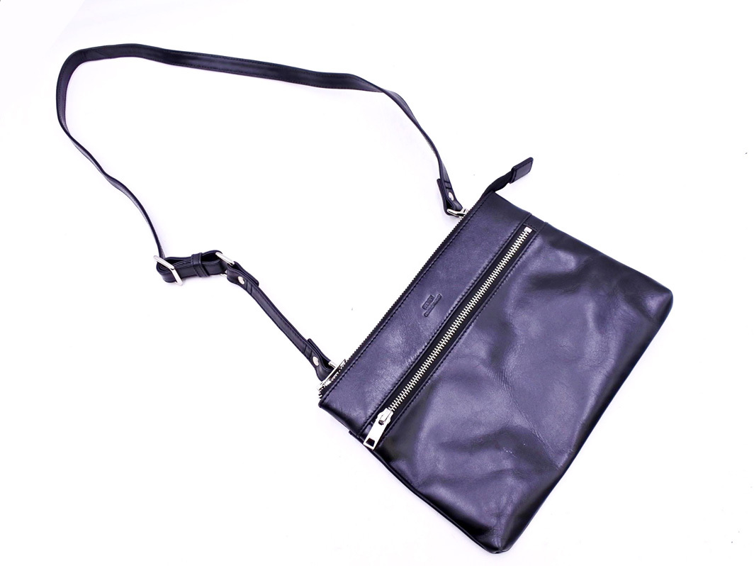 SEEKER シーカー レザー ショルダー バッグ 黒 ■■ ☆ fkc6 メンズ_画像1