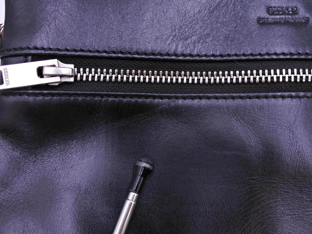 SEEKER シーカー レザー ショルダー バッグ 黒 ■■ ☆ fkc6 メンズ_画像7