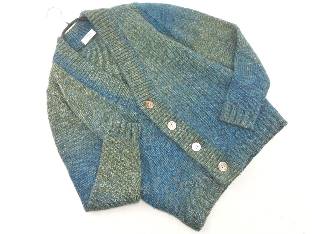 EDIFICE エディフィス ウール混 グラデーション カーディガン size38/青緑 ◇■ ☆ fkc6 メンズ_画像1