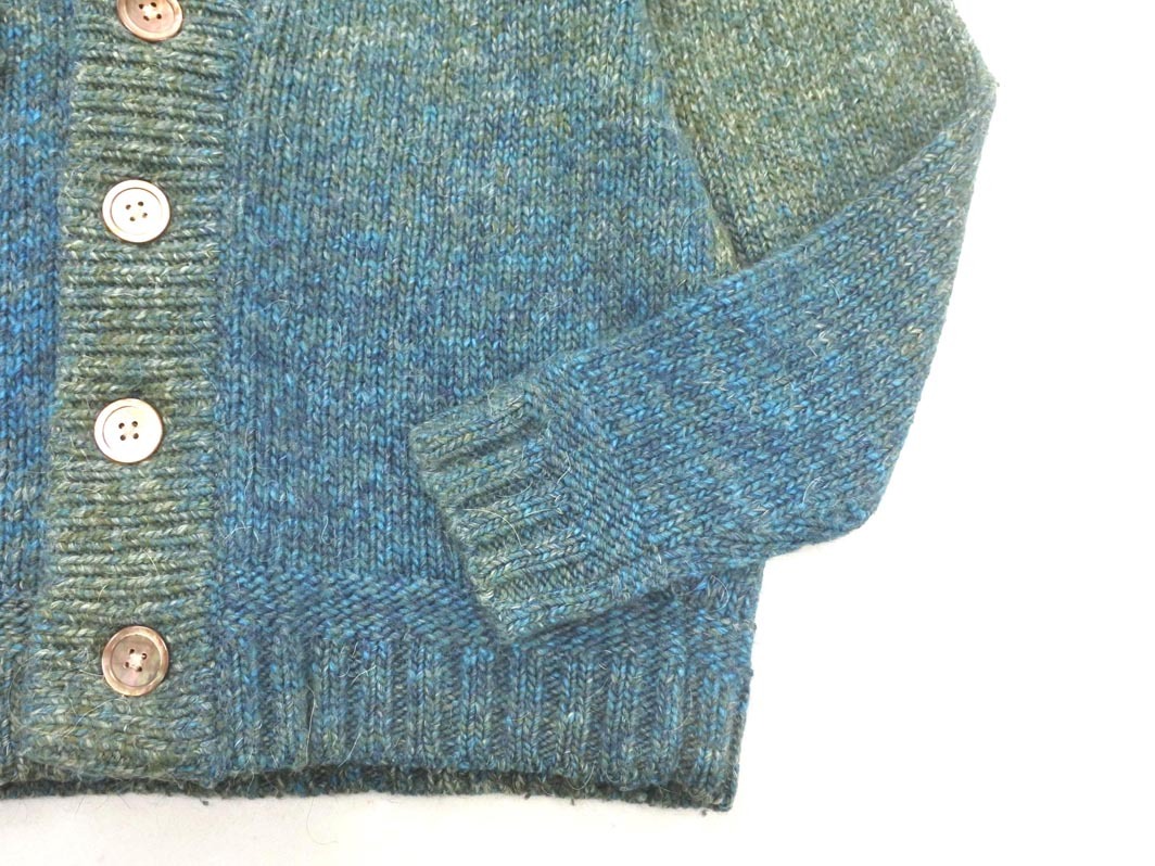 EDIFICE エディフィス ウール混 グラデーション カーディガン size38/青緑 ◇■ ☆ fkc6 メンズ_画像2