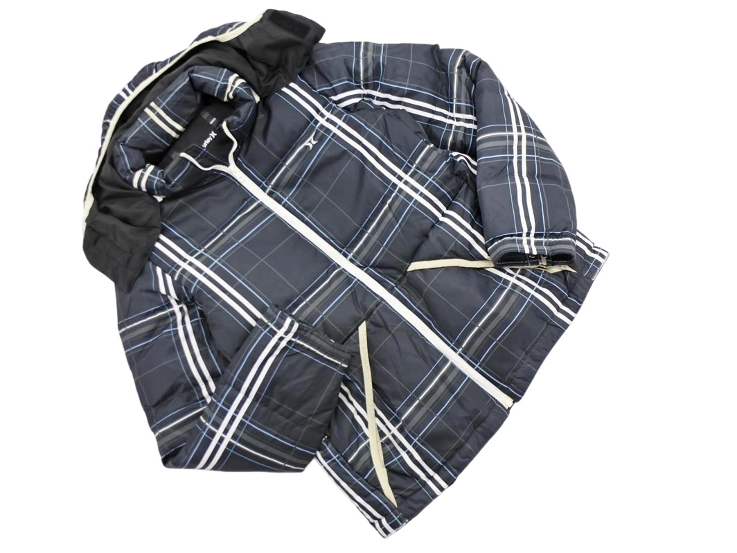 Hurley Harley проверка капот пуховик sizeM/ темно синий *# * fkc6 мужской 