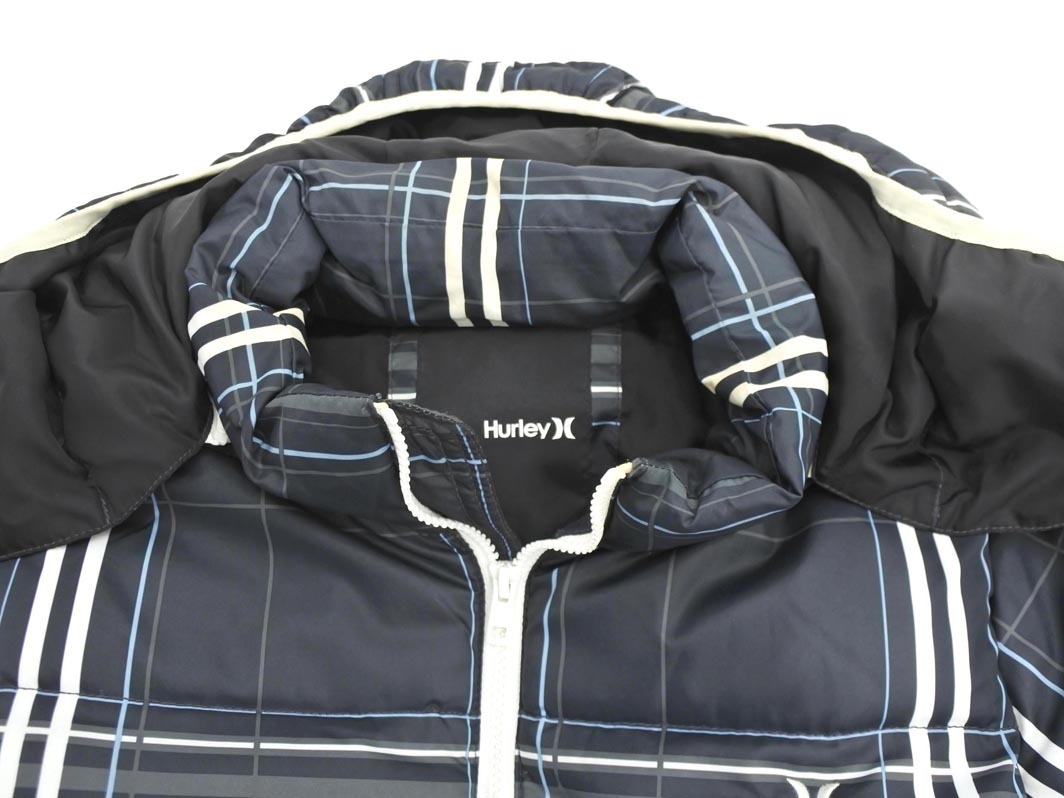 Hurley Harley проверка капот пуховик sizeM/ темно синий *# * fkc6 мужской 