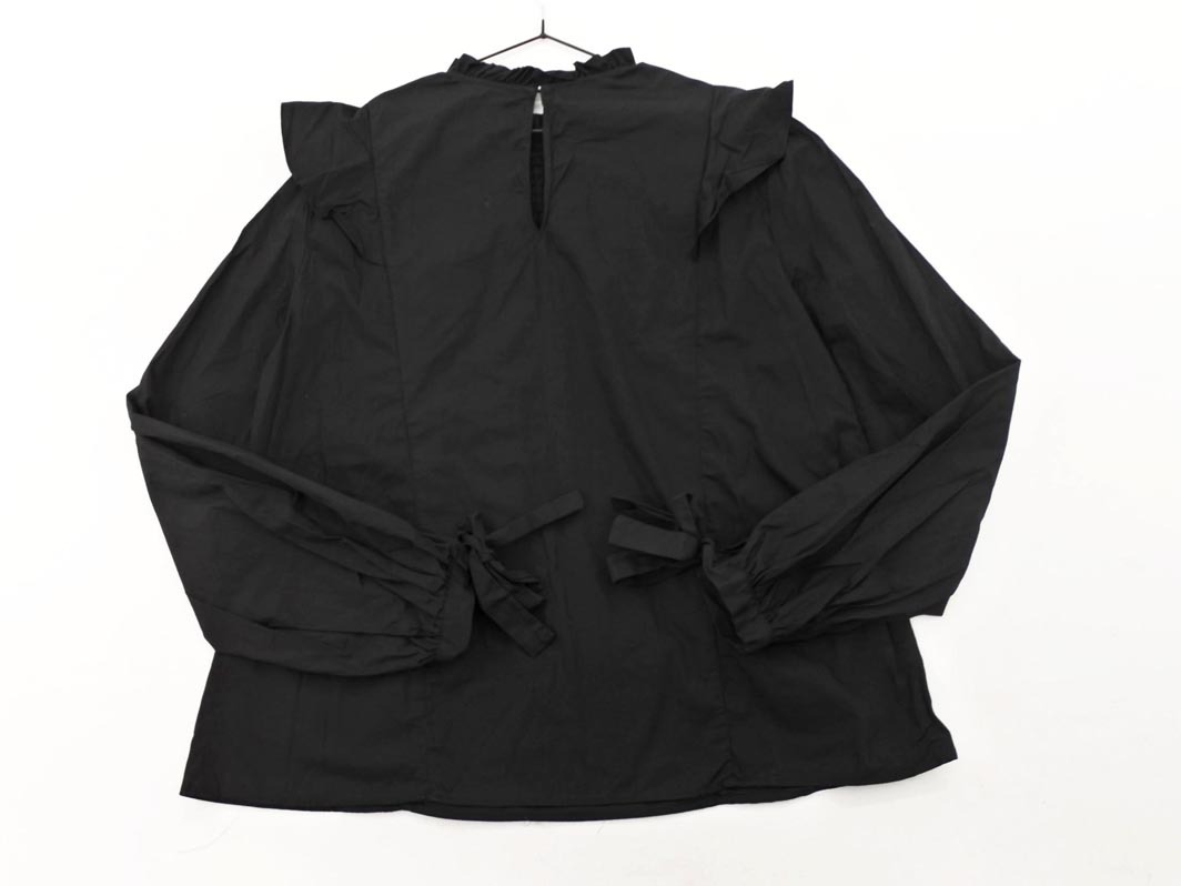 ZARA ザラ フリル シャーリング ブラウス シャツ sizeL/黒 ◇■ ☆ fkc6 レディース_画像4