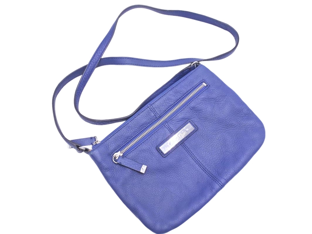 Calvin Klein カルバンクライン レザー ショルダー バッグ 青 ■■ ☆ fkc6 レディース_画像1