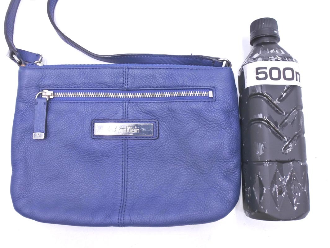 Calvin Klein カルバンクライン レザー ショルダー バッグ 青 ■■ ☆ fkc6 レディース_画像2