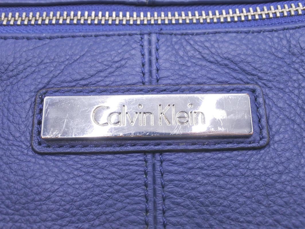 Calvin Klein カルバンクライン レザー ショルダー バッグ 青 ■■ ☆ fkc6 レディース_画像5