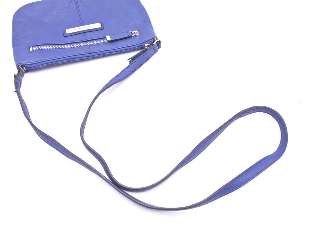 Calvin Klein カルバンクライン レザー ショルダー バッグ 青 ■■ ☆ fkc6 レディース_画像7