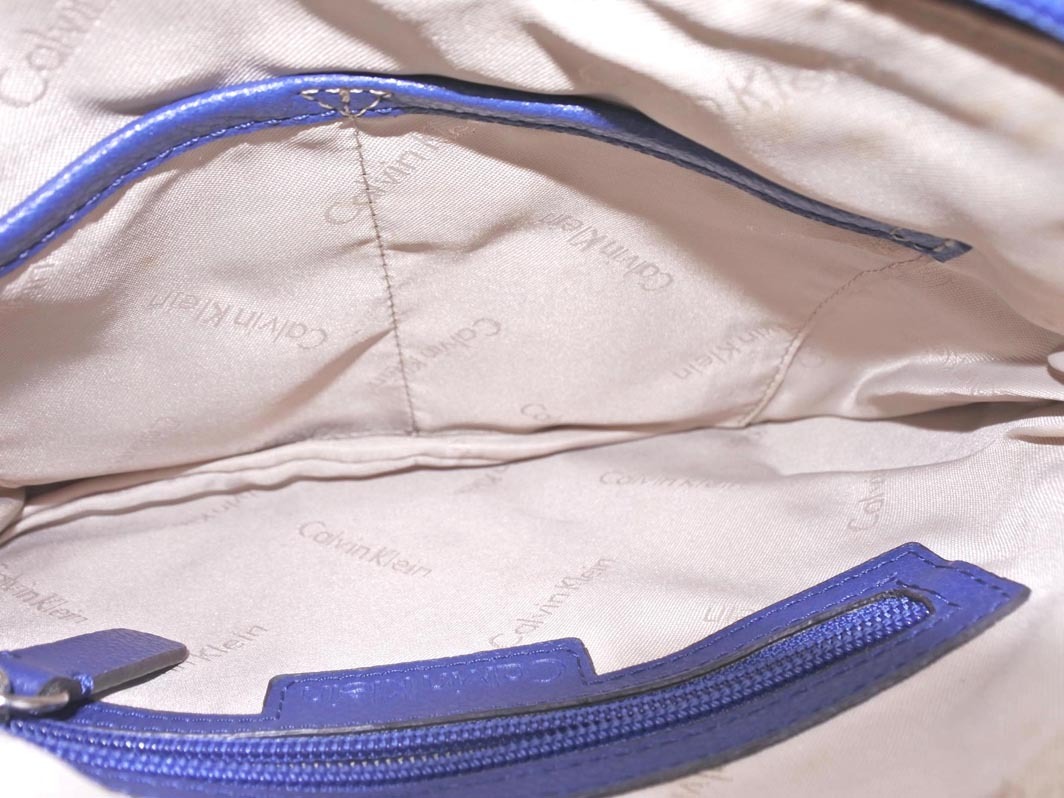 Calvin Klein カルバンクライン レザー ショルダー バッグ 青 ■■ ☆ fkc6 レディース_画像8