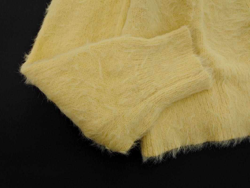 Rope Picnic ロペピクニック シャギー パールボタン カーディガン size38/黄 ◇■ ☆ fkc6 レディース_画像3