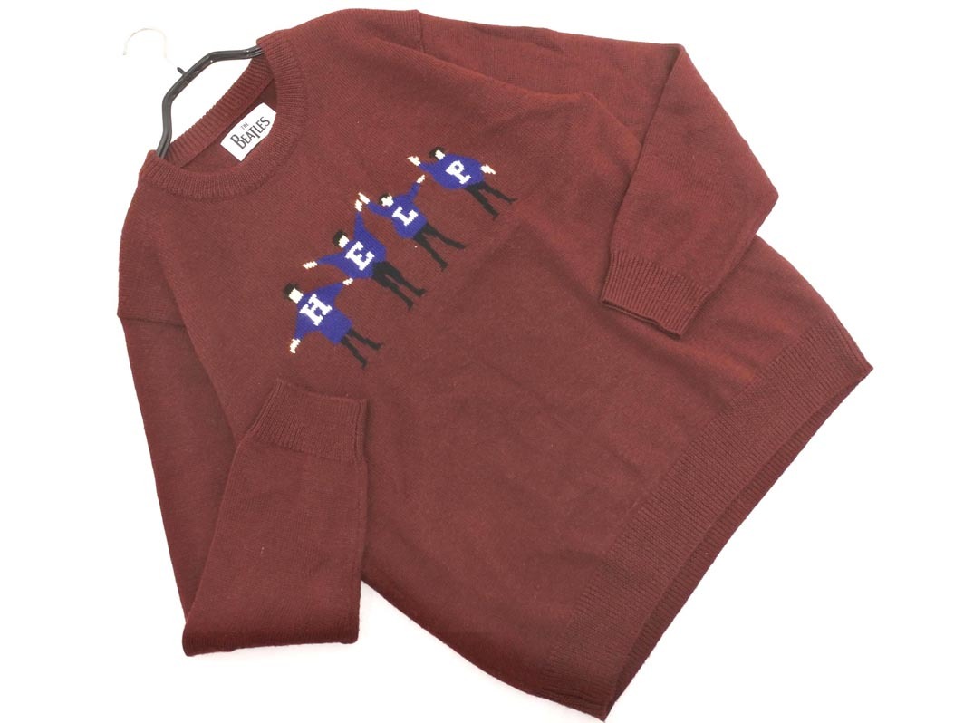 SHIPS シップス THE BEATLES ウール混 ニット セーター sizeL/茶 ◇■ ☆ fkc6 メンズ_画像1