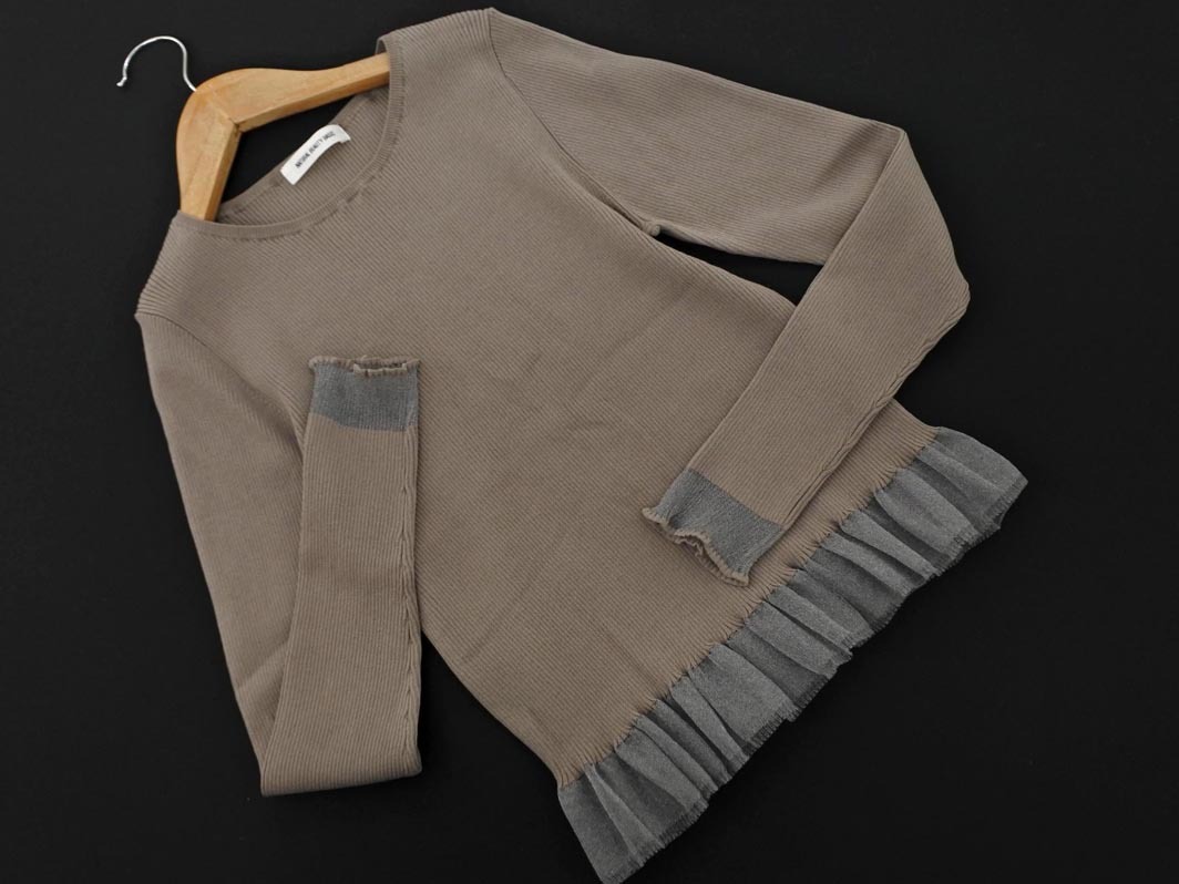 NATURAL BEAUTY BASIC ナチュラルビューティーベーシック 切替 ニット セーター sizeFR/グレー ◇■ ☆ fkb1 レディース_画像1