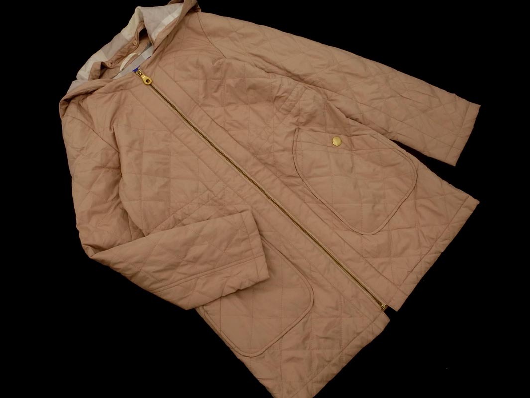 ブルーレーベル クレストブリッジ フード 付き ノーカラー キルティング ジャケット size36/ベージュ ◇■◎ ☆ fkc7 レディース_画像1
