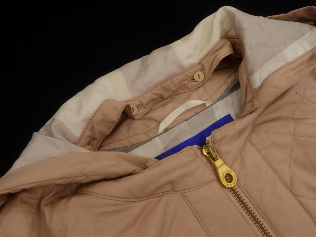 ブルーレーベル クレストブリッジ フード 付き ノーカラー キルティング ジャケット size36/ベージュ ◇■◎ ☆ fkc7 レディース_画像2
