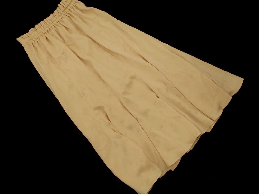 MAJESTIC LEGON マジェスティックレゴン サテン ロング スカート sizeM/ベージュ ■■ ☆ fkc7 レディース_画像6