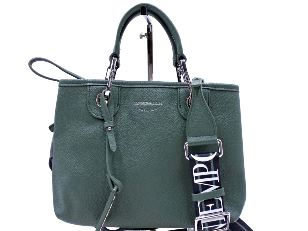 EMPORIO ARMANI エンポリオアルマーニ CAPSULE 2WAY ショルダー バッグ 緑 ■■◎ ☆ fkc7 レディース_画像1