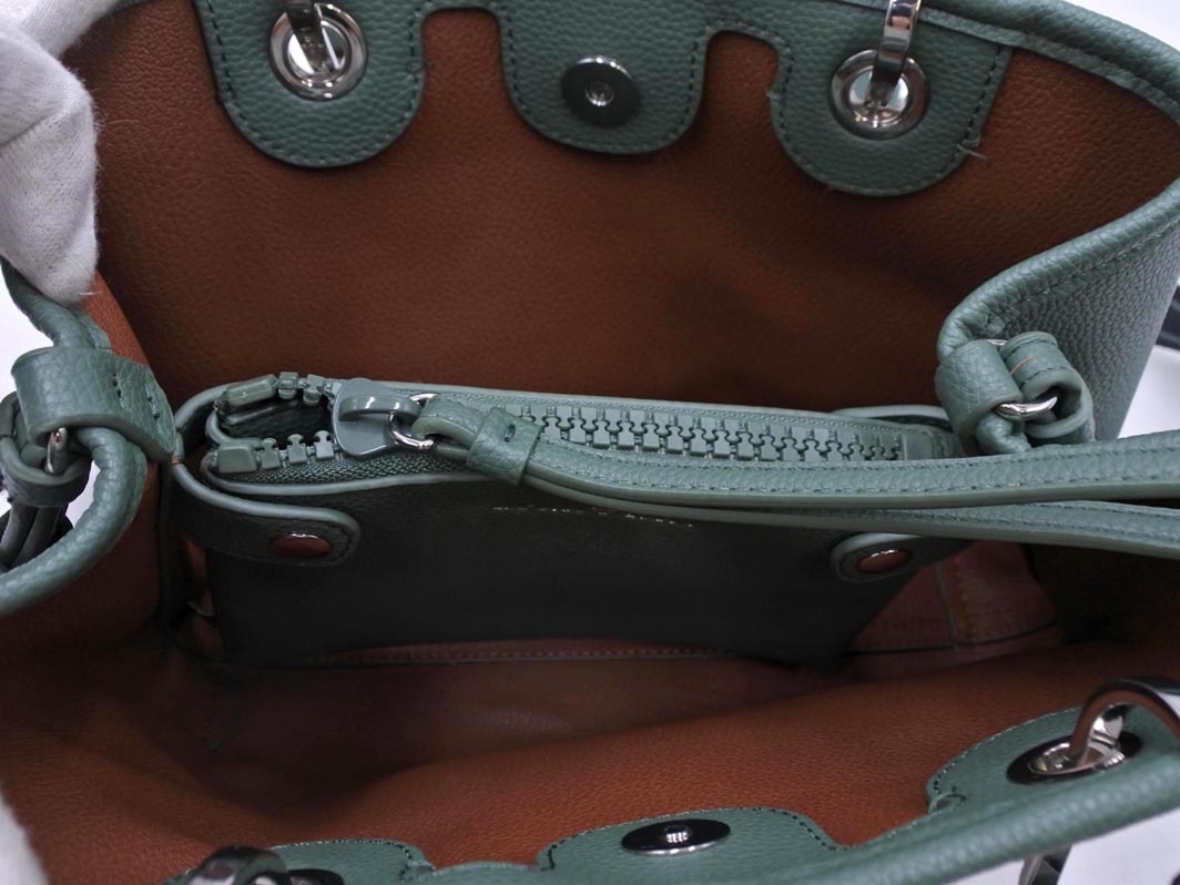 EMPORIO ARMANI エンポリオアルマーニ CAPSULE 2WAY ショルダー バッグ 緑 ■■◎ ☆ fkc7 レディース_画像9