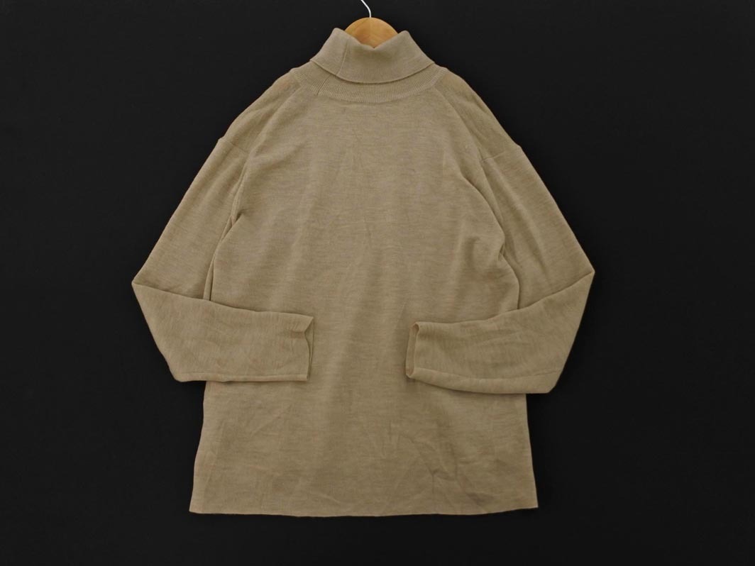 ISSEY MIYAKE イッセイミヤケ ウール100% タートルネック ニット セーター size2/ベージュ ◇■ ☆ fkc7 レディース_画像7