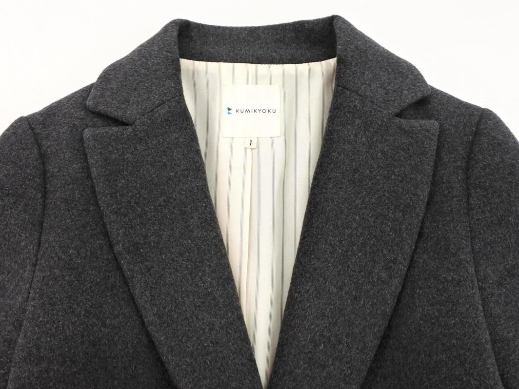 KUMIKYOKU 組曲 ウール100% チェスター コート size1/グレー ◇■ ☆ fkc8 レディース_画像2