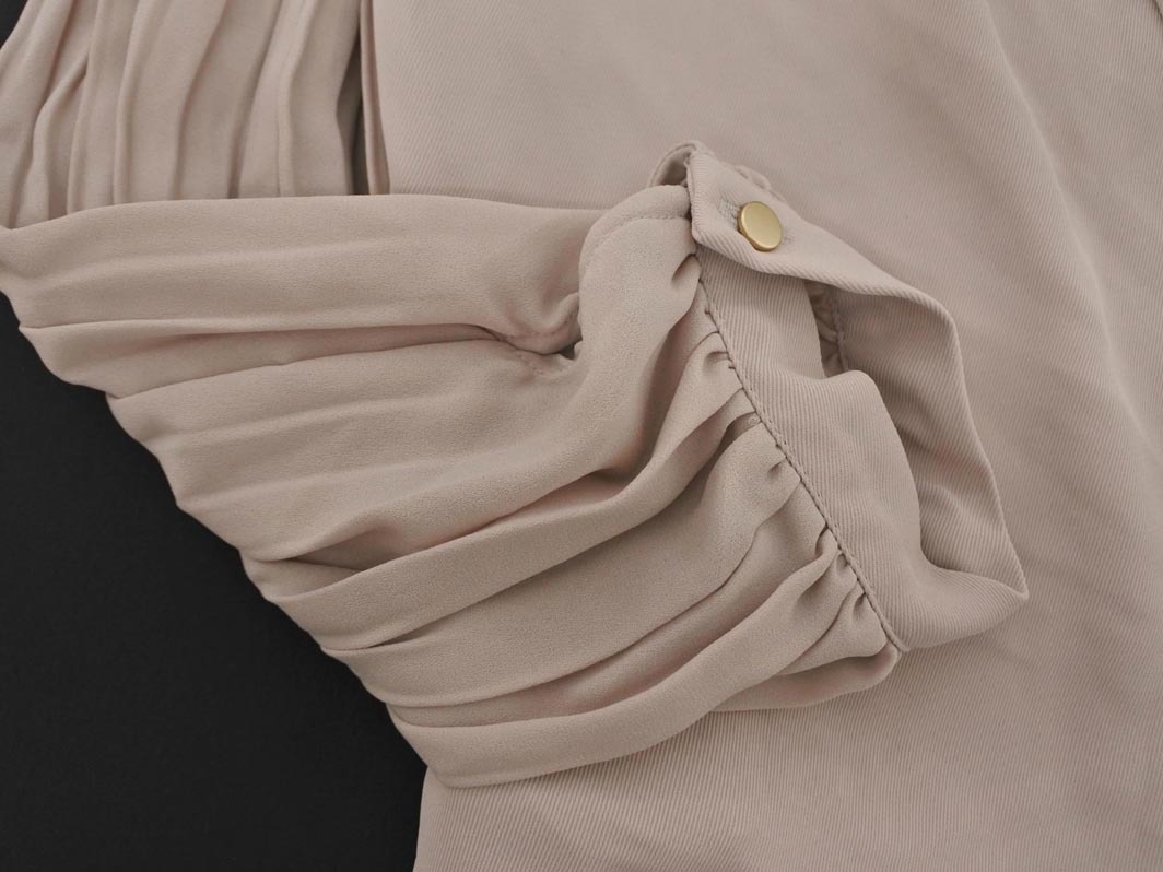 Rope Picnic ロペピクニック タック バンドカラー ボリュームスリーブ プリーツ シャツ size36/ベージュ ◇■ ☆ fkc7 レディース_画像3