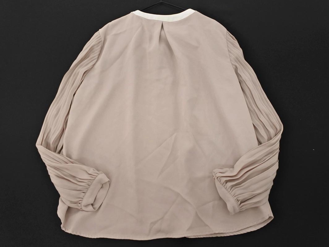 Rope Picnic ロペピクニック タック バンドカラー ボリュームスリーブ プリーツ シャツ size36/ベージュ ◇■ ☆ fkc7 レディース_画像6