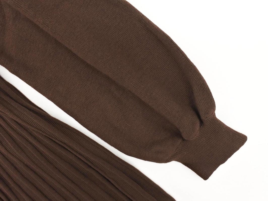 MAJESTIC LEGON マジェスティックレゴン 切替 ニット ワンピース sizeM/茶 ◇■ ☆ fkc7 レディース_画像3