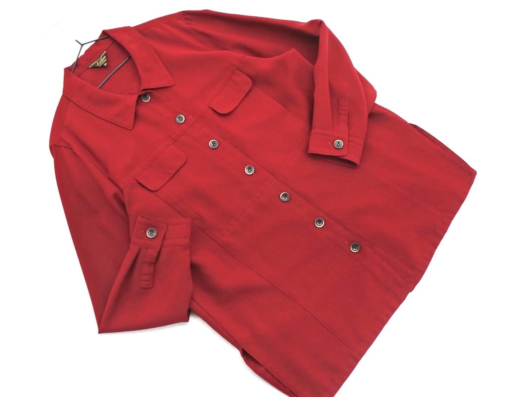 Leilian レリアン ロング シャツ size13/えんじ ◇■ ☆ fkc8 レディース_画像1