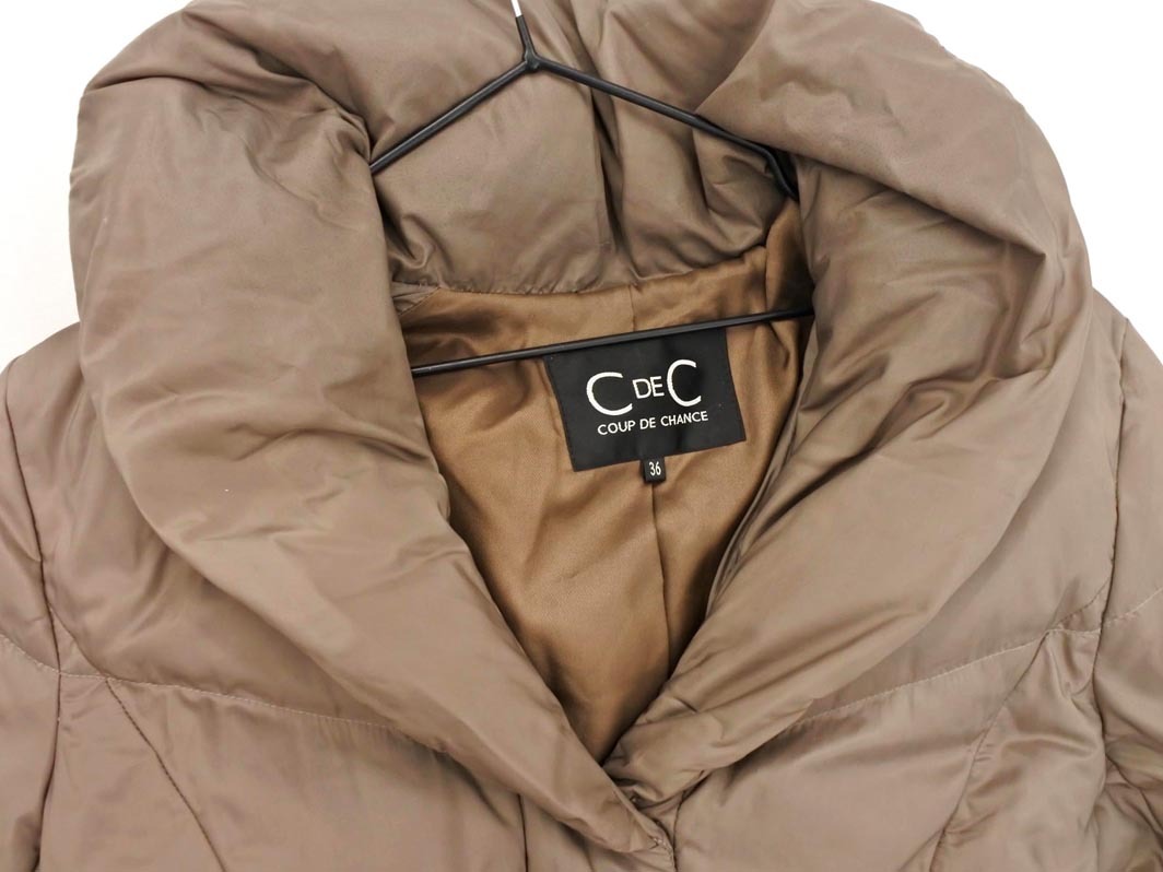 COUP DE CHANCE クードシャンス ベルト付き ショールカラー ダウン コート size36/ブラウン ◆■ ☆ fkc7 レディース_画像4