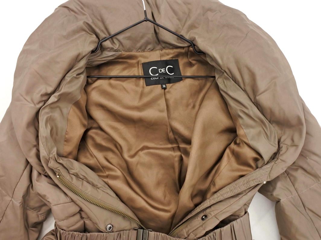 COUP DE CHANCE クードシャンス ベルト付き ショールカラー ダウン コート size36/ブラウン ◆■ ☆ fkc7 レディース_画像5