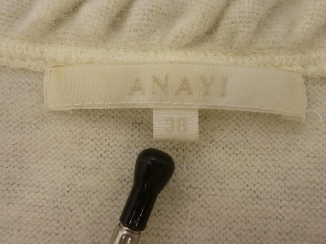 ANAYI アナイ アンゴラ混 7分袖 リボン カットソー size38/オフホワイト ◇■ ☆ fkc8 レディース_画像6