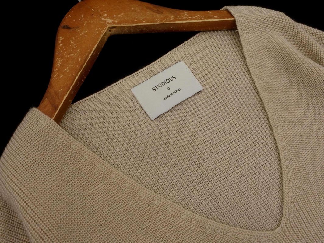 STUDIOUS ステュディオス ウール混 Vネック ニット セーター size0/ベージュ ◇■ ☆ fkc7 レディース_画像2