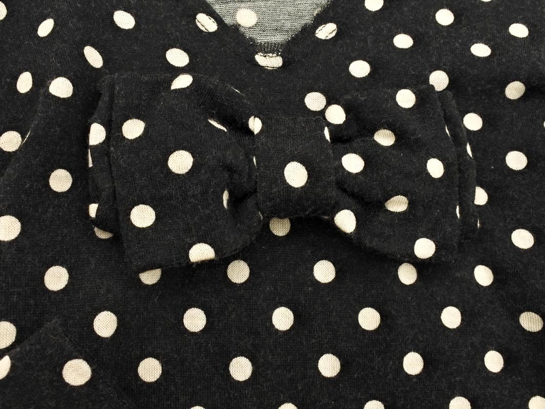 BLACK COMME des GARCONS ブラック コムデギャルソン ウール100% ドット リボン カットソー sizeS/黒 ◇■ ☆ fkc8 レディース_画像5