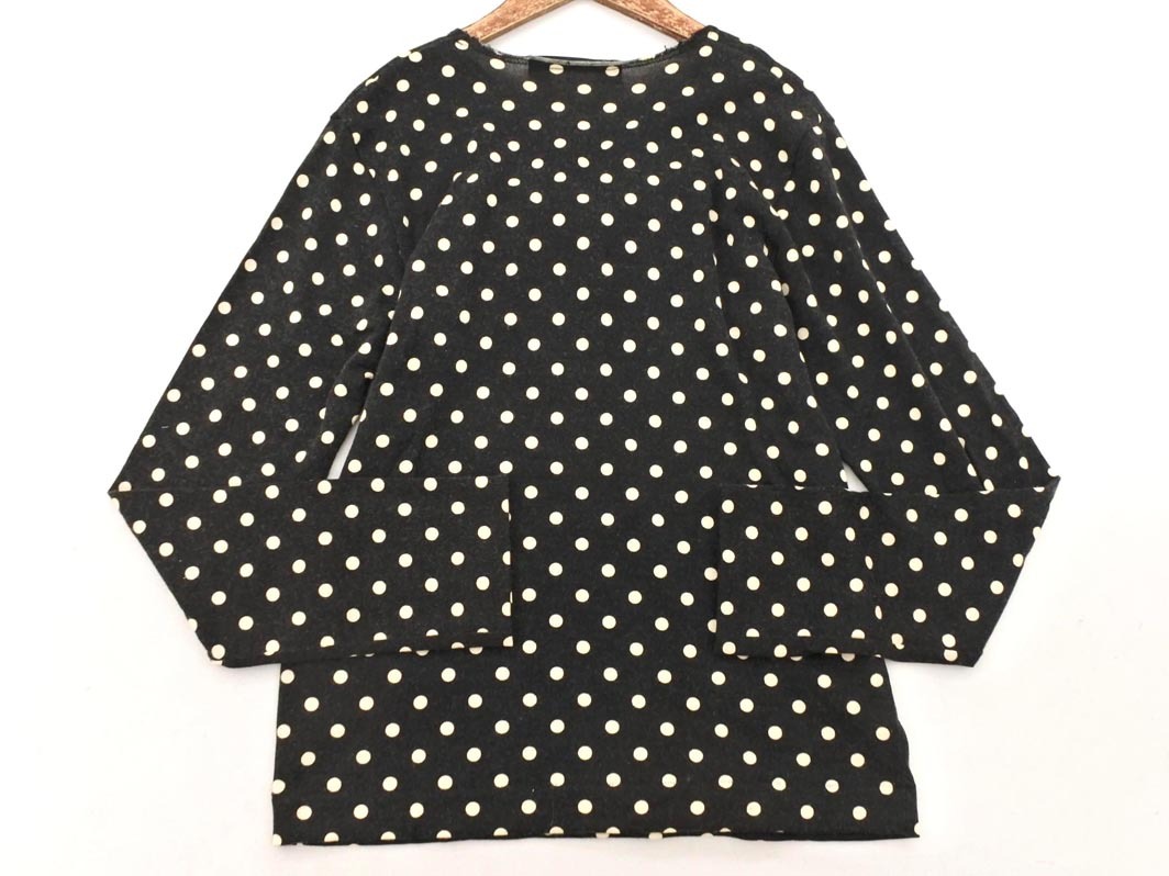 BLACK COMME des GARCONS ブラック コムデギャルソン ウール100% ドット リボン カットソー sizeS/黒 ◇■ ☆ fkc8 レディース_画像6