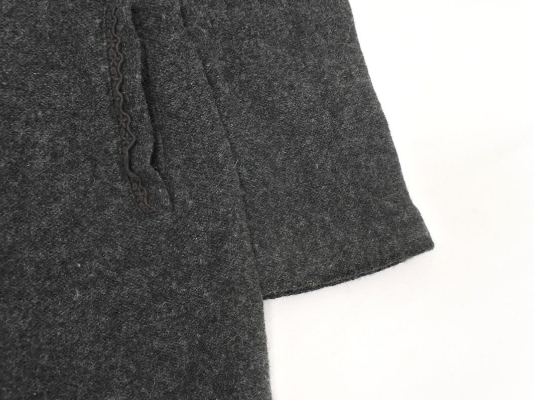 LAURA ASHLEY ローラ アシュレイ ウール100% レース ジャケット sizeM/チャコール ◇■ ☆ fkc8 レディース_画像3