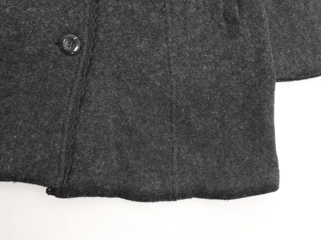 LAURA ASHLEY ローラ アシュレイ ウール100% レース ジャケット sizeM/チャコール ◇■ ☆ fkc8 レディース_画像4