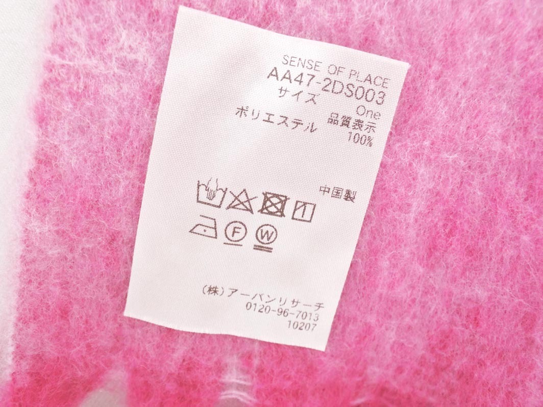 SENSE OF PLACE センスオブプレイス アーバンリサーチ マフラー sizeONE/ピンク ◆■ ☆ fkc8 レディース_画像4
