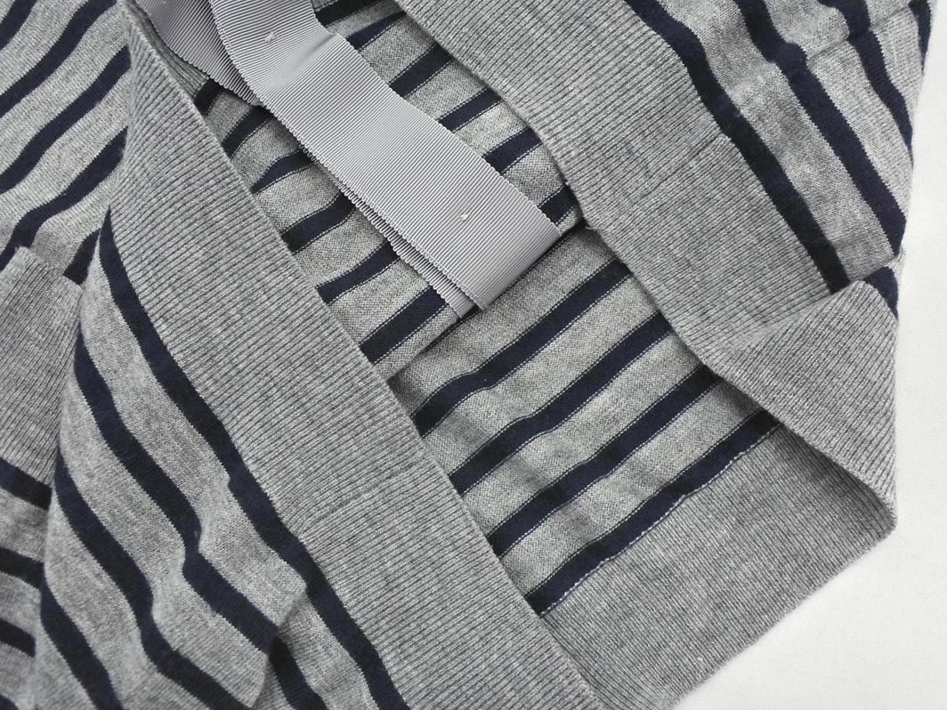 NATURAL BEAUTY BASIC ナチュラルビューティーベーシック ボーダー カーディガン sizeM/グレーｘ濃紺 ◇■ ☆ fkc8 レディース_画像3