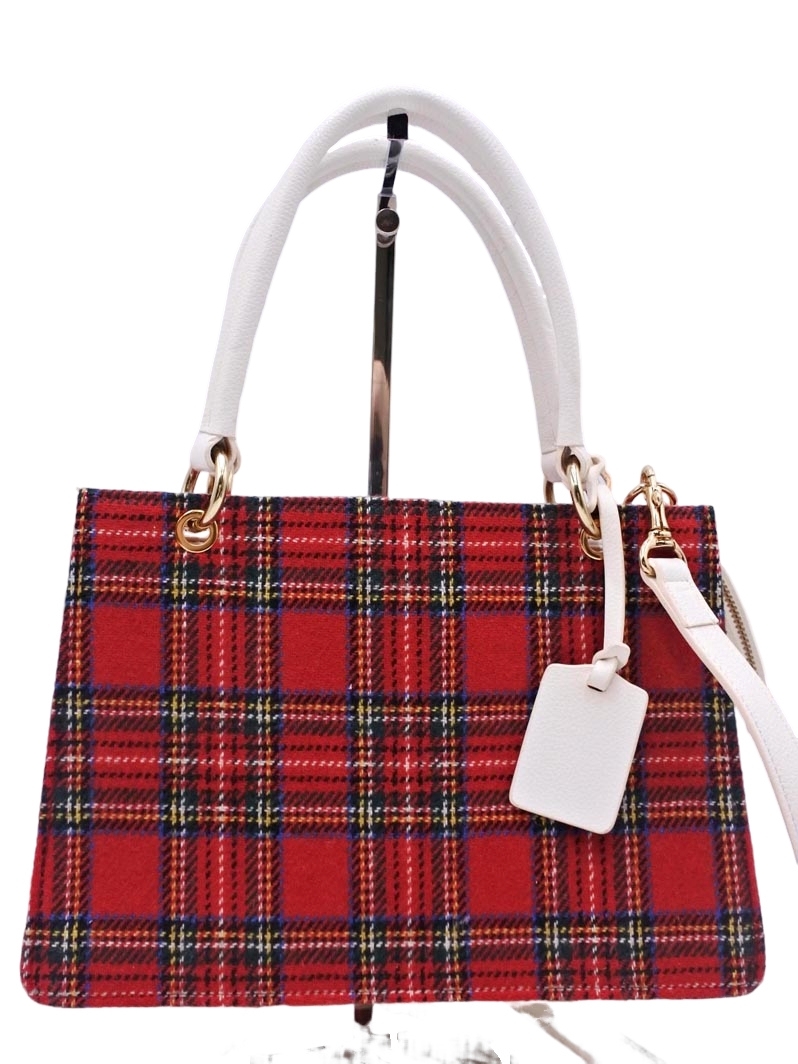 Samantha Thavasa サマンサタバサ チェック 2WAY ハンド バッグ 赤ｘ白 ■■ ☆ fkc5 レディース_画像1