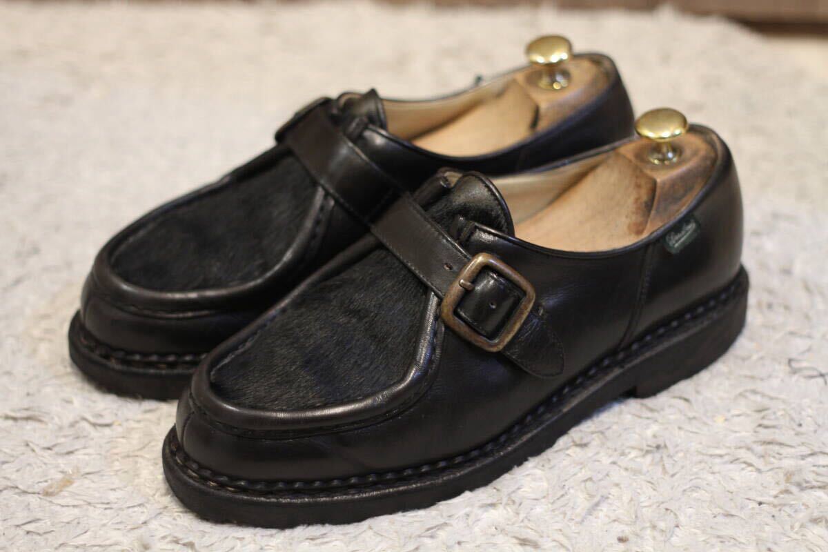 【美品/ファー】PARABOOT MICHAEL BRIDE ファーコンビ 41(パラブーツ ミカエル ブリッド ベルト REIMS CHAMBORD william チロリアン)_画像1