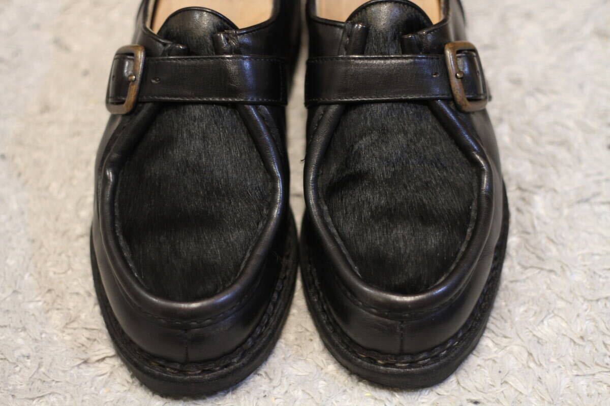 【美品/ファー】PARABOOT MICHAEL BRIDE ファーコンビ 41(パラブーツ ミカエル ブリッド ベルト REIMS CHAMBORD william チロリアン)_画像2