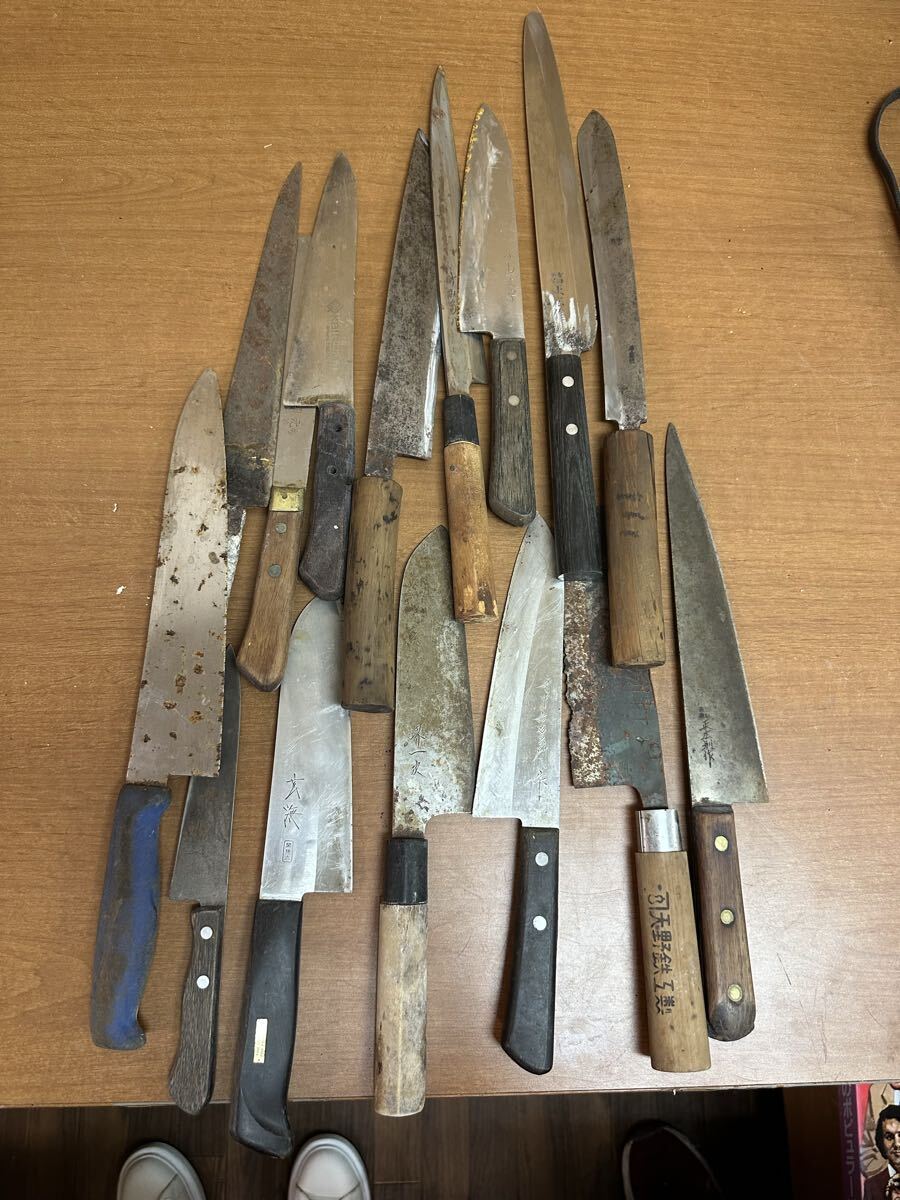  кухонный нож японский кухонный нож кухонный нож . кухонный нож и т.п. совместно 16 шт. комплект кухонная утварь б/у утиль 