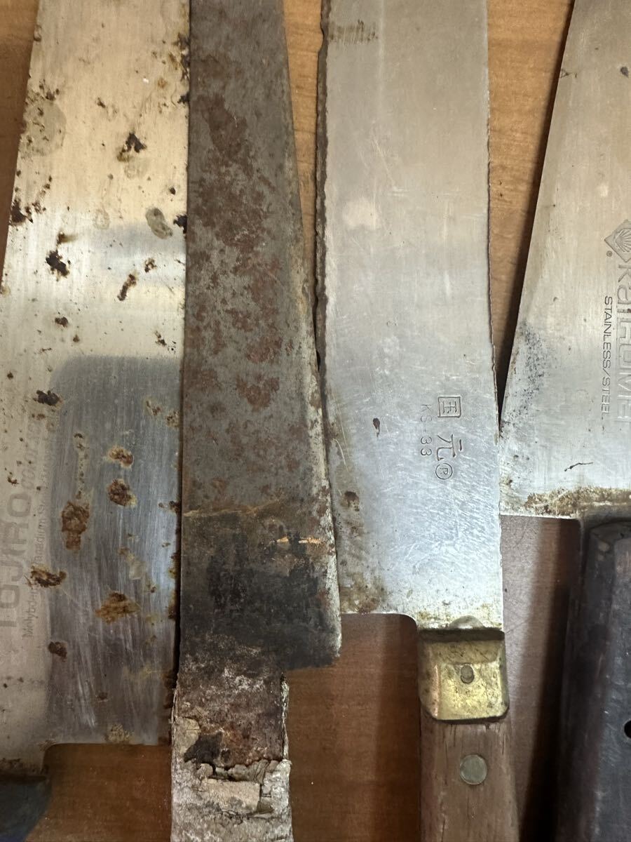  кухонный нож японский кухонный нож кухонный нож . кухонный нож и т.п. совместно 16 шт. комплект кухонная утварь б/у утиль 