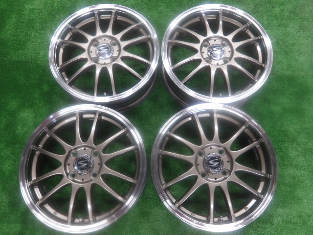 S-HOLD ブロンズ？ NF273 15インチ 15X5J+45 PCD100 4H アルミ ホイール 4本_画像1