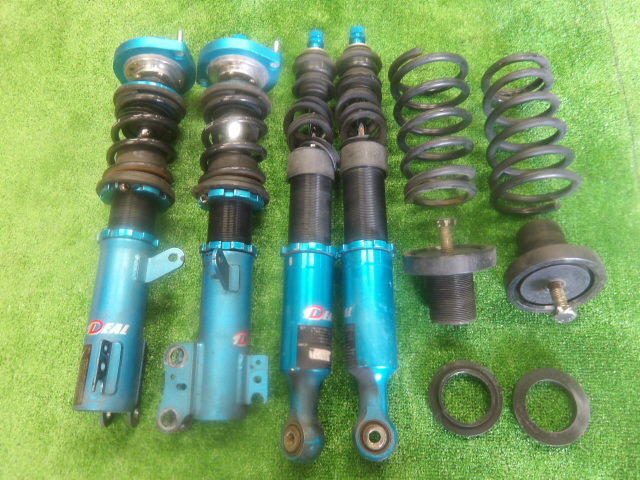 L275S ミラ 車高調 IDEAL フルタップ 減衰調整付き フロントピロアッパー/キャンバー調整付 2WD KF-VE NA リヤに欠品あり_画像1