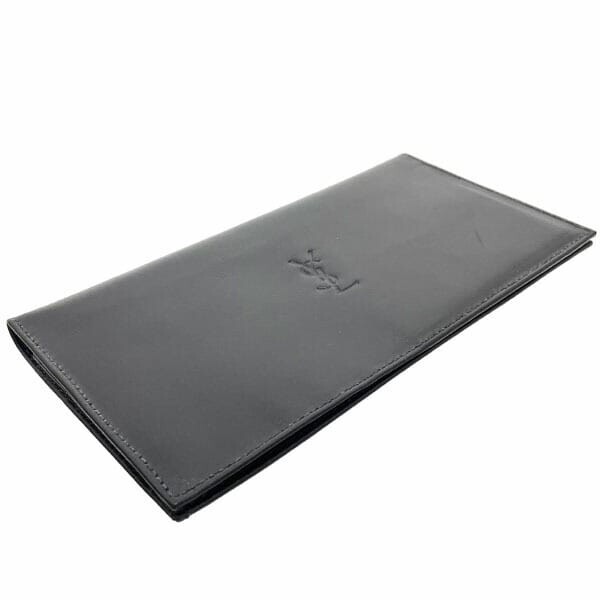 15761 イヴサンローラン 長札入れ ロゴ 二つ折り長札入れ レザー 革 ブラック 黒 YVES SAINT LAURENT_画像4