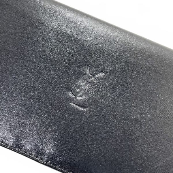15761 イヴサンローラン 長札入れ ロゴ 二つ折り長札入れ レザー 革 ブラック 黒 YVES SAINT LAURENT_画像5